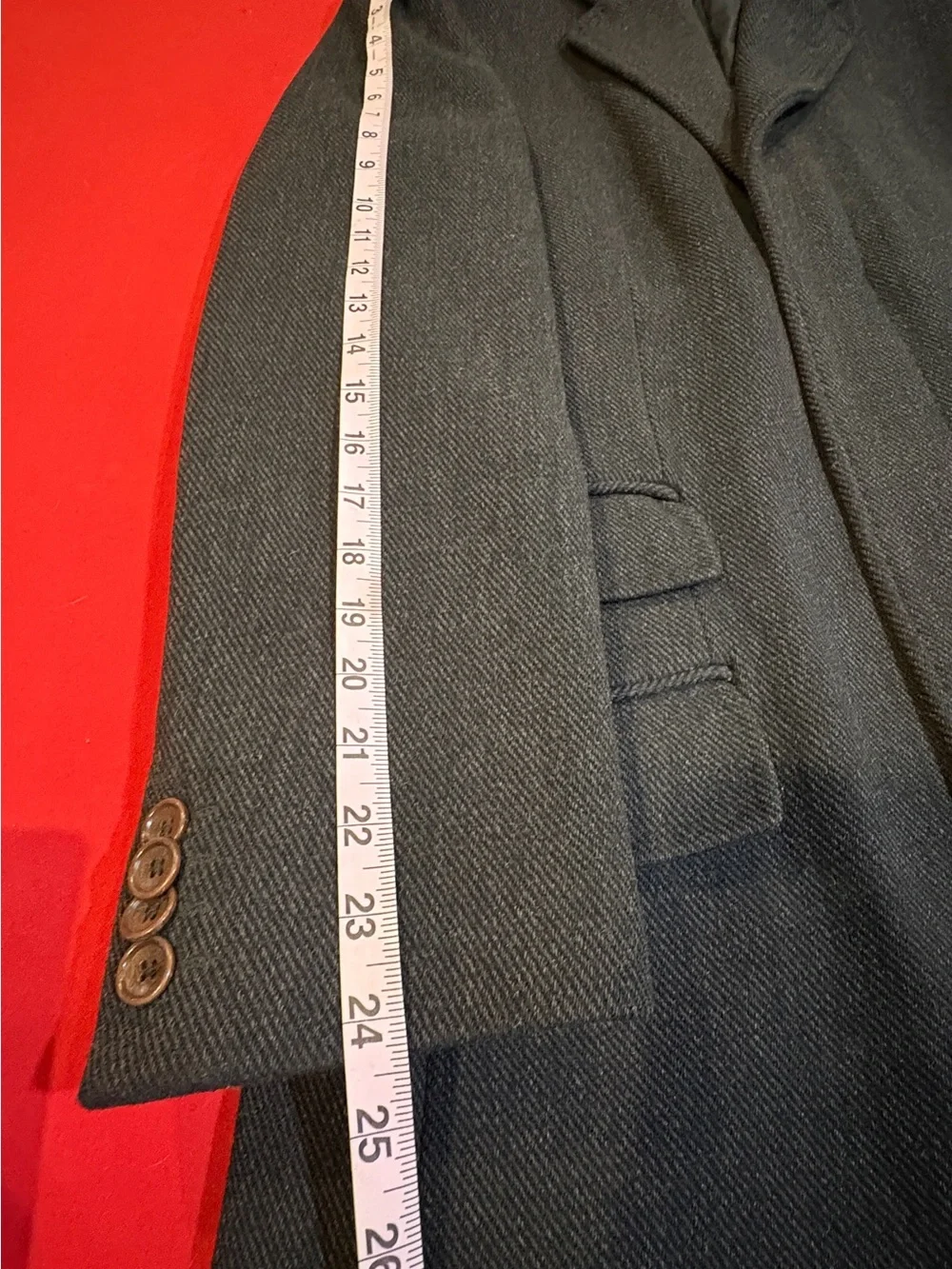 Vintage Y2K Banana Republic Men’s M Brown Herringbone Wool Long Overcoat